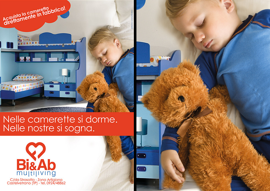 Campagna pubblicitaria Bi&Ab - camerette per bambini